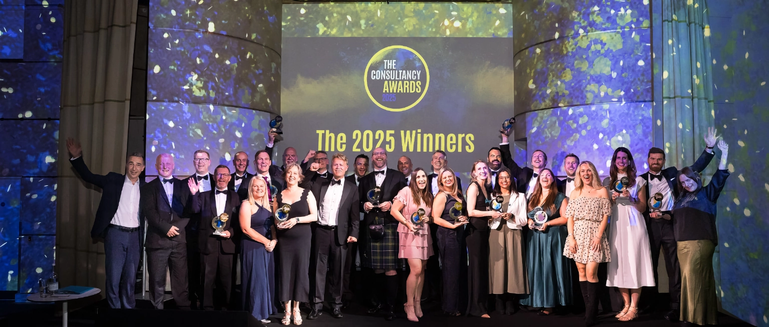 TCA25 winners on stage | The Consultancy Growth Network